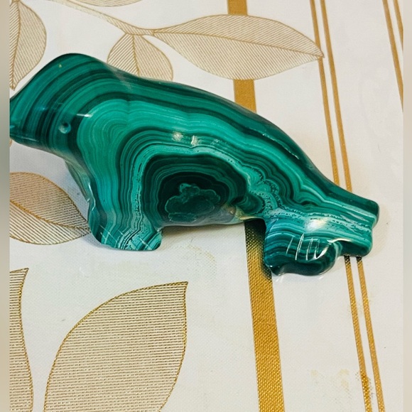 Polished Malachite Sea Lion Gemstone Green Roughly Sz 3” - Picture 2 of 7